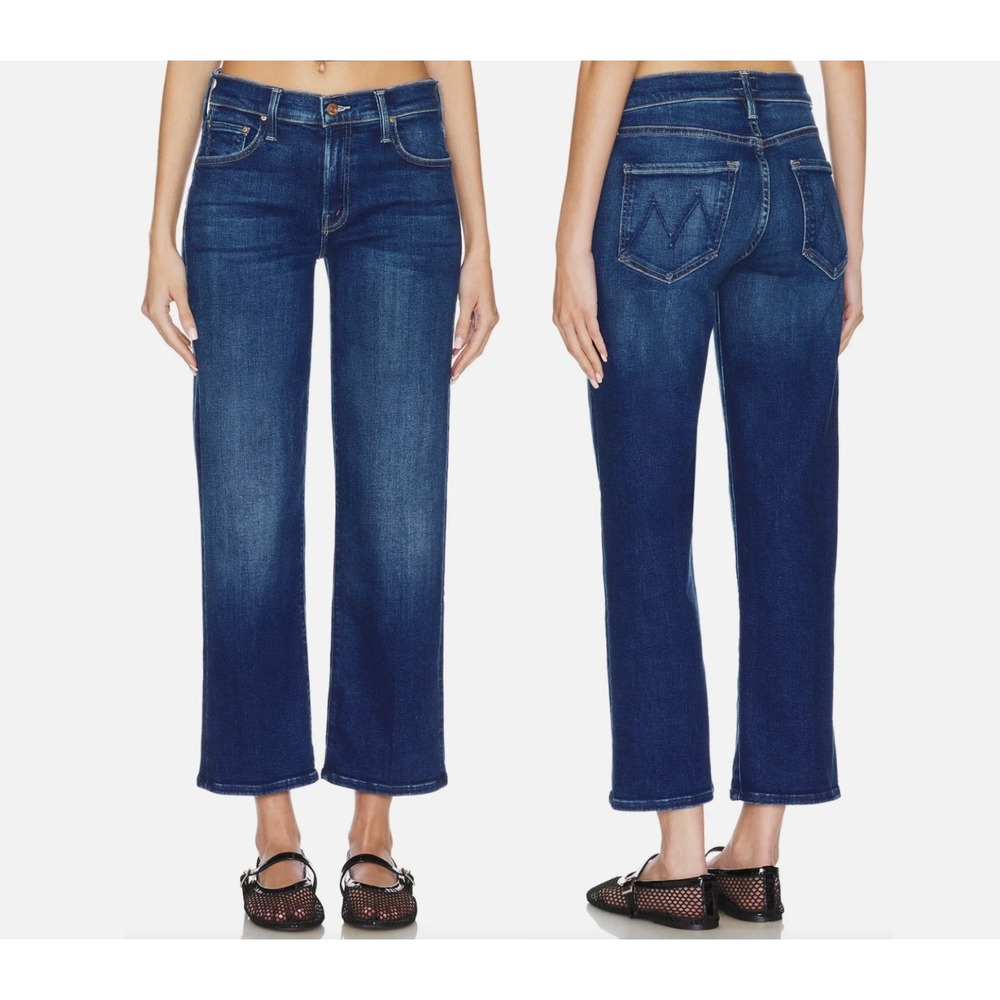 Mother The Mid Rise Rambler Zip Ankle Jeans Coastal Wash 27 10757-1008